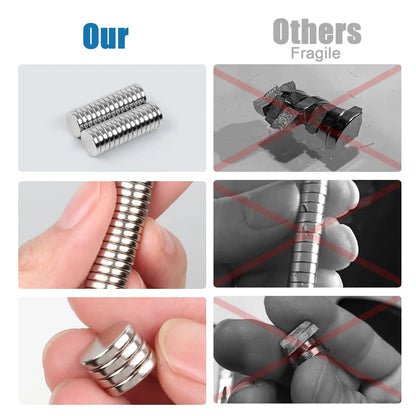 Super Strong Neodymium Disc Magnets - Powerful Rare Earth Magnets for Fridge, DIY, Building, Science, Crafts, and Office Use