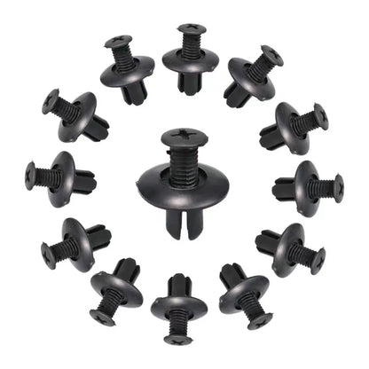 5/100pcs 8mm Plastic Rivets – Black Car Bumper & Fender Fastener Clips for Toyota, Kia, Nissan, Yamaha