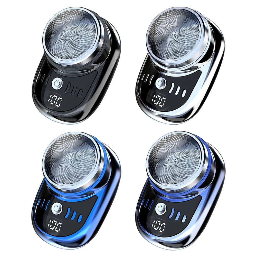 Mini Electric Shaver — Portable USB Rechargeable Travel Razor with Digital Display & Detachable Head for Beard