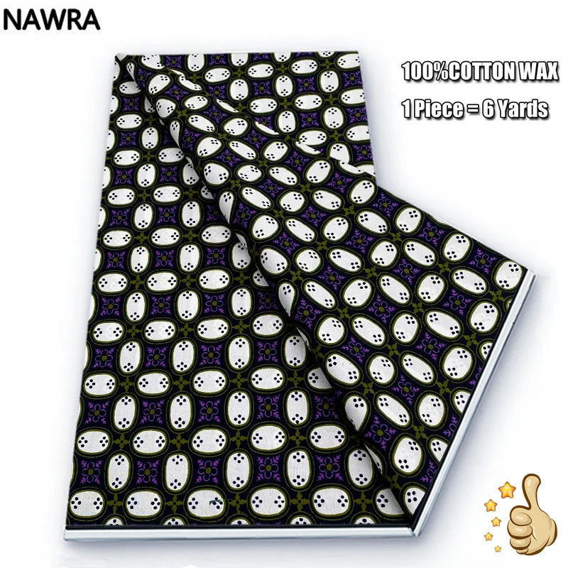 2026 African Real Wax Print Fabric - 100% Cotton Nigerian Ghana Style Pagne for Women