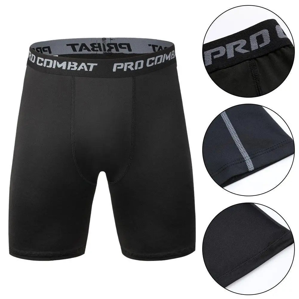 Men’s Compression Leggings — Quick-Dry Basketball, Running & Training Quarter-Length Sports Fitness Pants