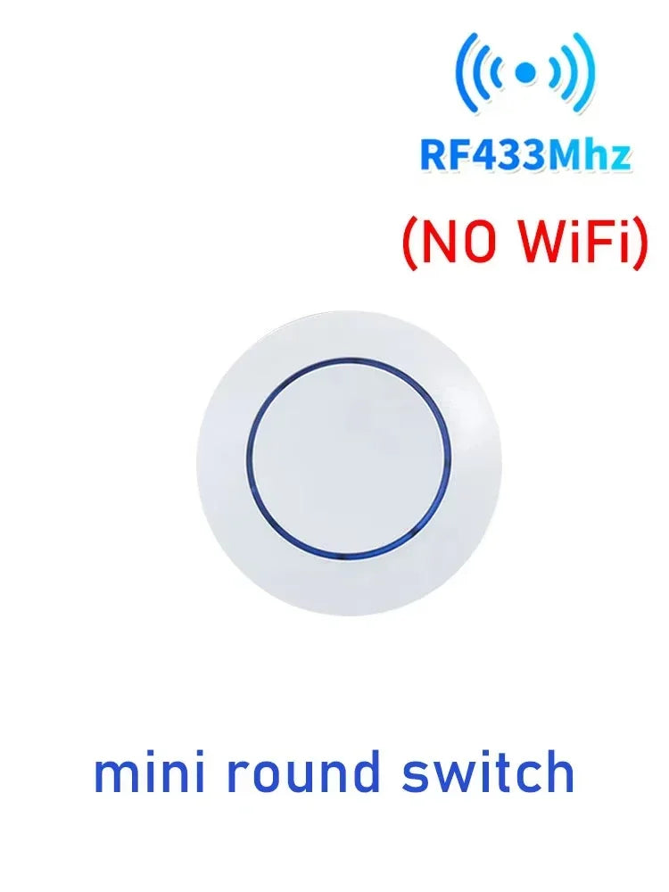 Tuya WiFi Smart Switch – 16A RF 433MHz Wireless Mini Round Button for Alexa & Google Home