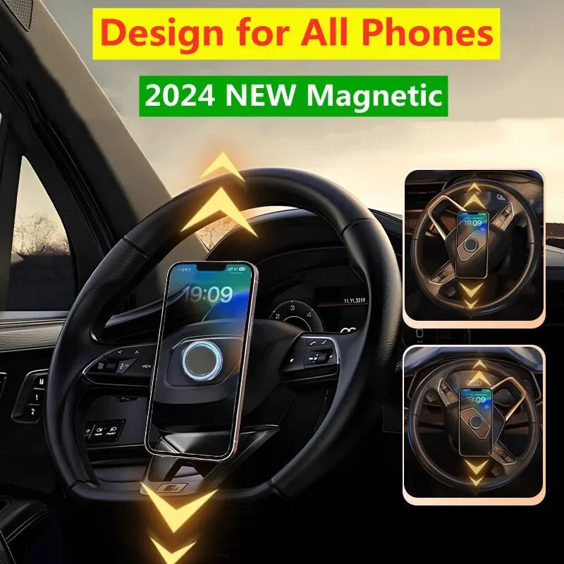 Gravity-Defying Magnetic Car Phone Holder Mount - Secure Suction Support Bracket for All Phones, GPS - No Gravity, No Worries!