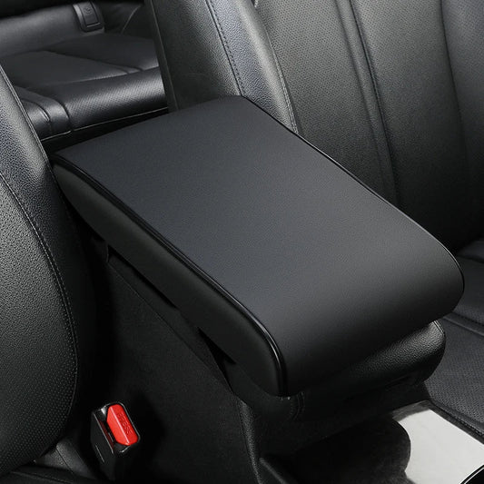 PU Leather Car Armrest Pad – Universal Heightened Center Console Cushion, Comfortable Armrest Cover (31cm x 20cm x 4.5cm)