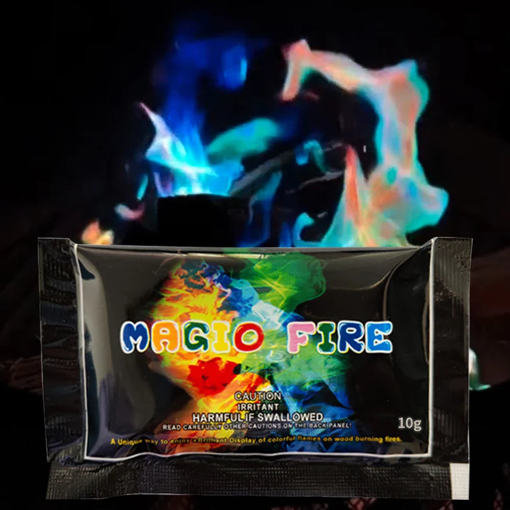Magical Fire Color Changer - Party Flames Packets, Glowing Fire Pit and Bonfire Colorant, Vibrant Flame Powder for Campfires and Outdoor Celebrations
