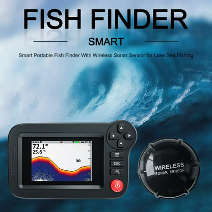 Smart Fish Finder – Portable Depth Finder for Recreational Fishing from Dock, Shore, or Bank