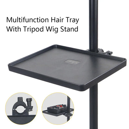 Multifunction Wig Stand Hair Tool Tray for Tripod – Organizer for Crochet Tools, Clips, Scissors & Combs