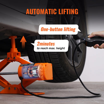 VEVOR 3 Ton Electric Car Jack – 12V Scissor Jack with Impact Wrench for SUV & Truck Tire Changes