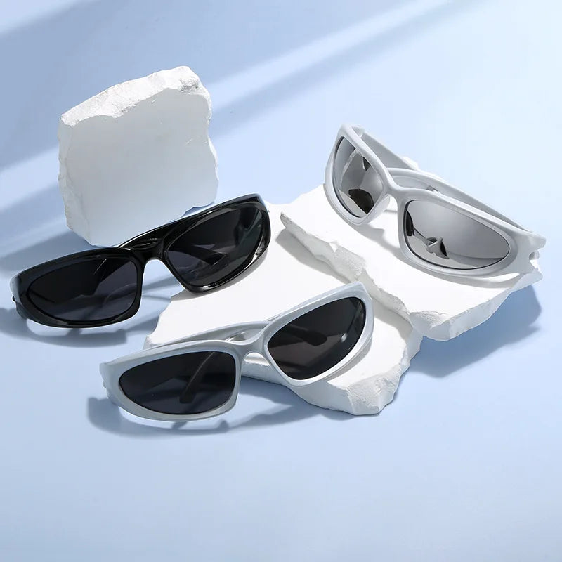 New Arrival Women’s and Men’s Punk Oval Sunglasses – Colorful Mirror Y2K Shades, Trendy Unique Sun Glasses
