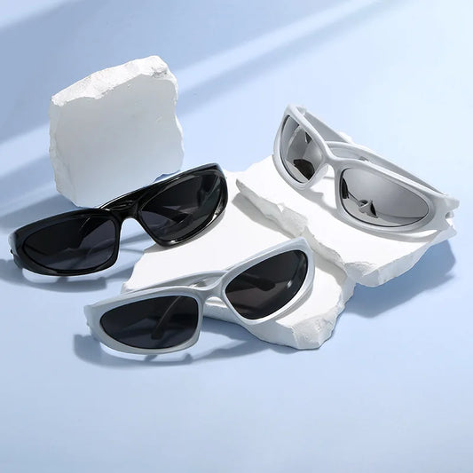 New Arrival Women’s and Men’s Punk Oval Sunglasses – Colorful Mirror Y2K Shades, Trendy Unique Sun Glasses
