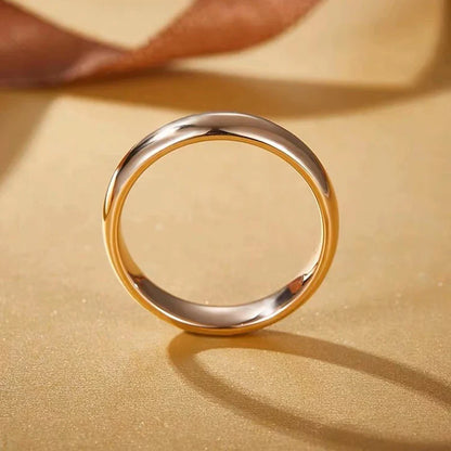 Non-Fading Fine 4mm Round 18K Gold Ring - Simple Wedding Band for Women & Men, Lover's Couple's Gift Jewelry