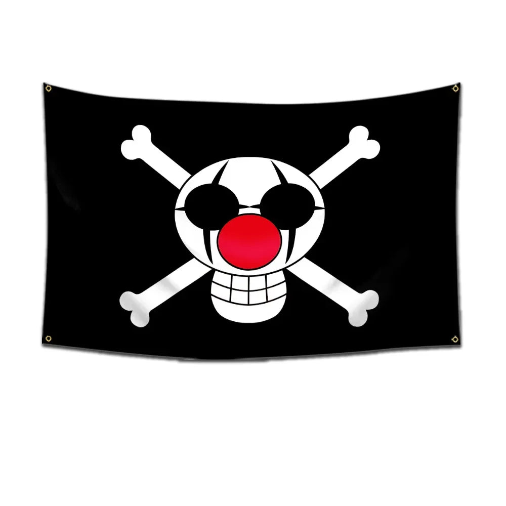 One Piece Pirate Skull Flag – Luffy Straw Hat Pirates Wall Decor & Banner for Kids' Bedroom, Gift