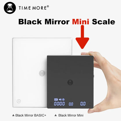 TIMEMORE Black Mirror Mini Coffee Scale – Pour Over Espresso Scale with Flow Rate Display & Heat Insulation Pad