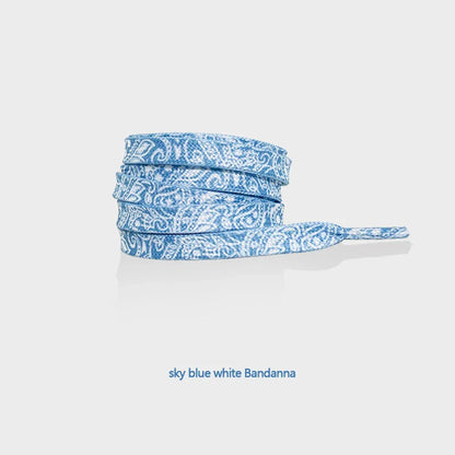 Gilding Flat Shoe Laces - Cashew Flower Hand-Painted Shoelaces for Sneakers, Basketball & Tennis Shoestrings
