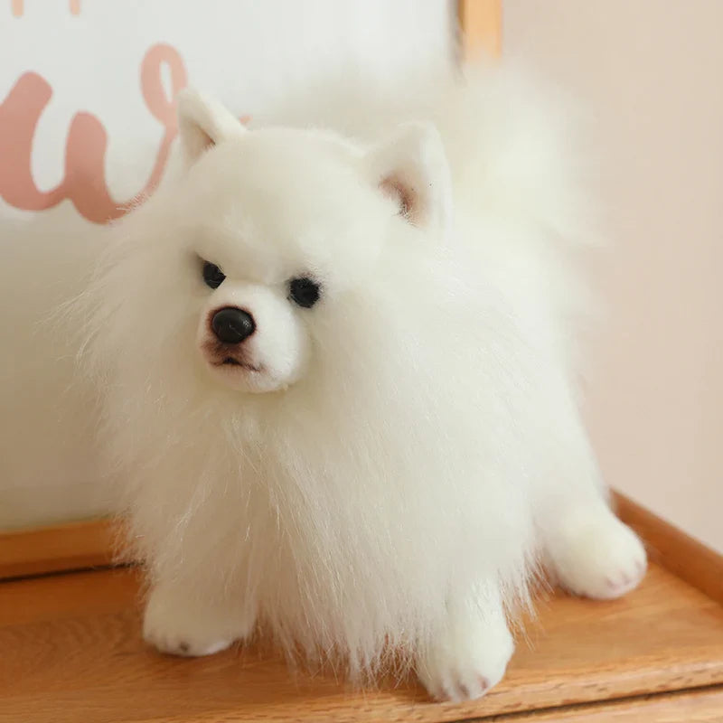 Realistic Pomeranian Plush Toy - Cute Soft Stuffed Puppy for Kids, Girls, Xmas Gifts & Home Decor