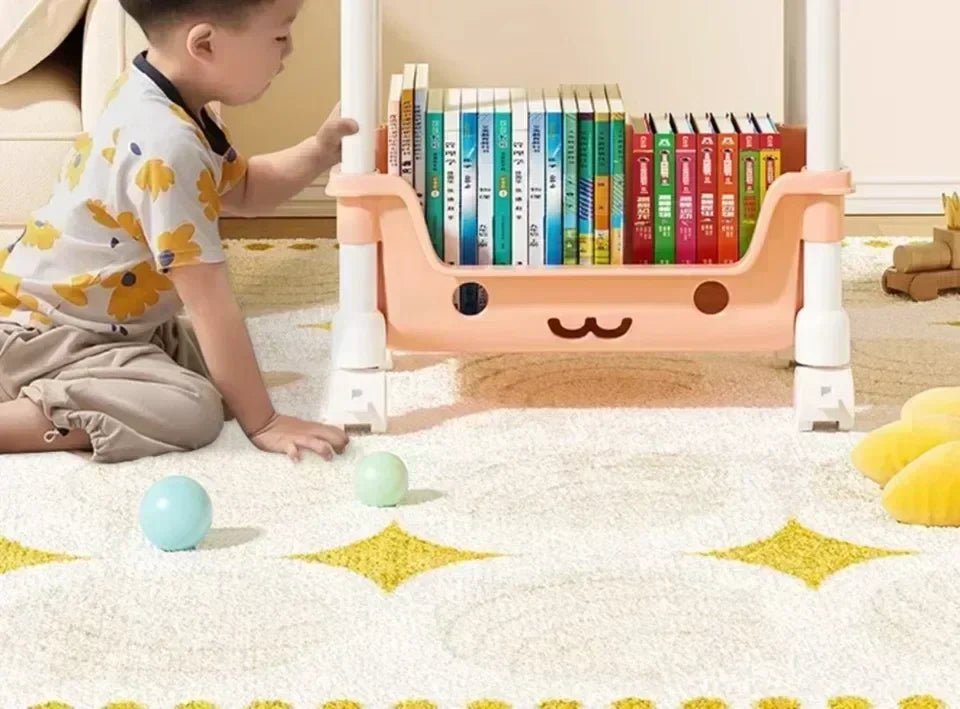4 Layer Toy Storage Trolley & Bookshelf - Kids Organizer, Snack Rack, Bathroom & Kitchen Storage