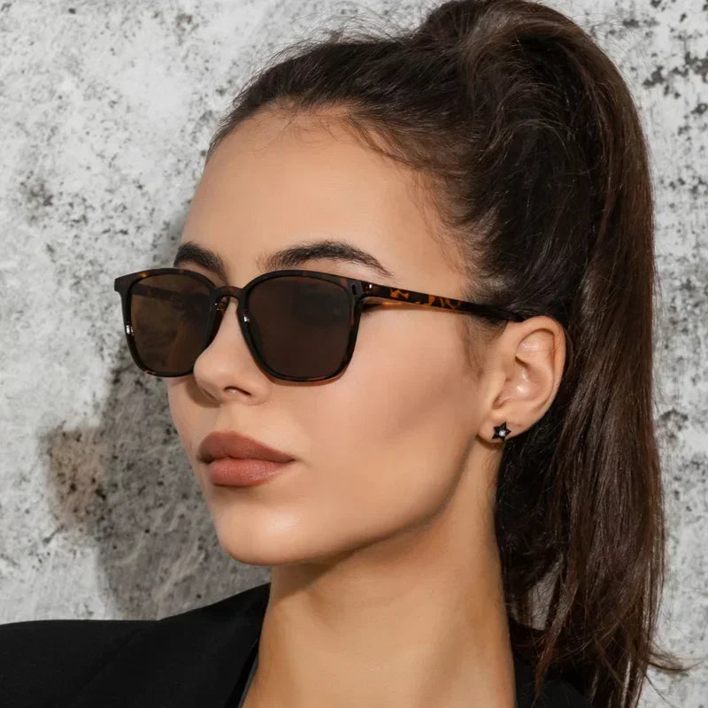 2025 Fashion Square Sunglasses — Retro Designer Cat Eye Shades for Women, Vintage Black UV Protection