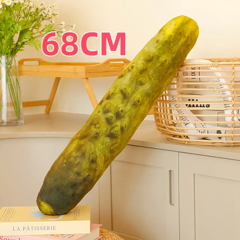 Giant Green Pickled Cucumber Plush Toy – Soft Stuffed Doll, Funny Long Pillow for Sleep, Home Decor & Birthday Gift