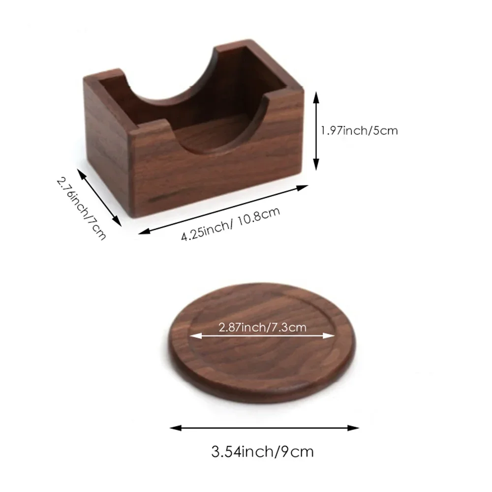 6PCS Walnut Wood Coasters Set — Round Insulated Japanese Beverage Placemats, Decorative Home Decor
