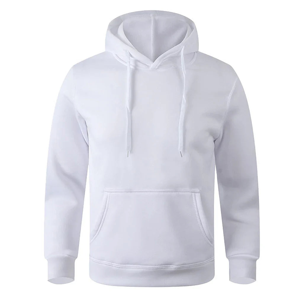 Unisex Warm Sweatshirt — Casual Solid Color Streetwear Pullover with Pocket, Sport & Fitness Hoodie in Multiple Colors