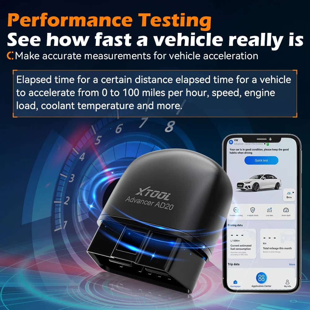XTOOL Advancer AD20 Mini Bluetooth 5.0 OBD2 Scanner – Full Car Diagnostic Tool, Read/Clear Fault Codes, Universal