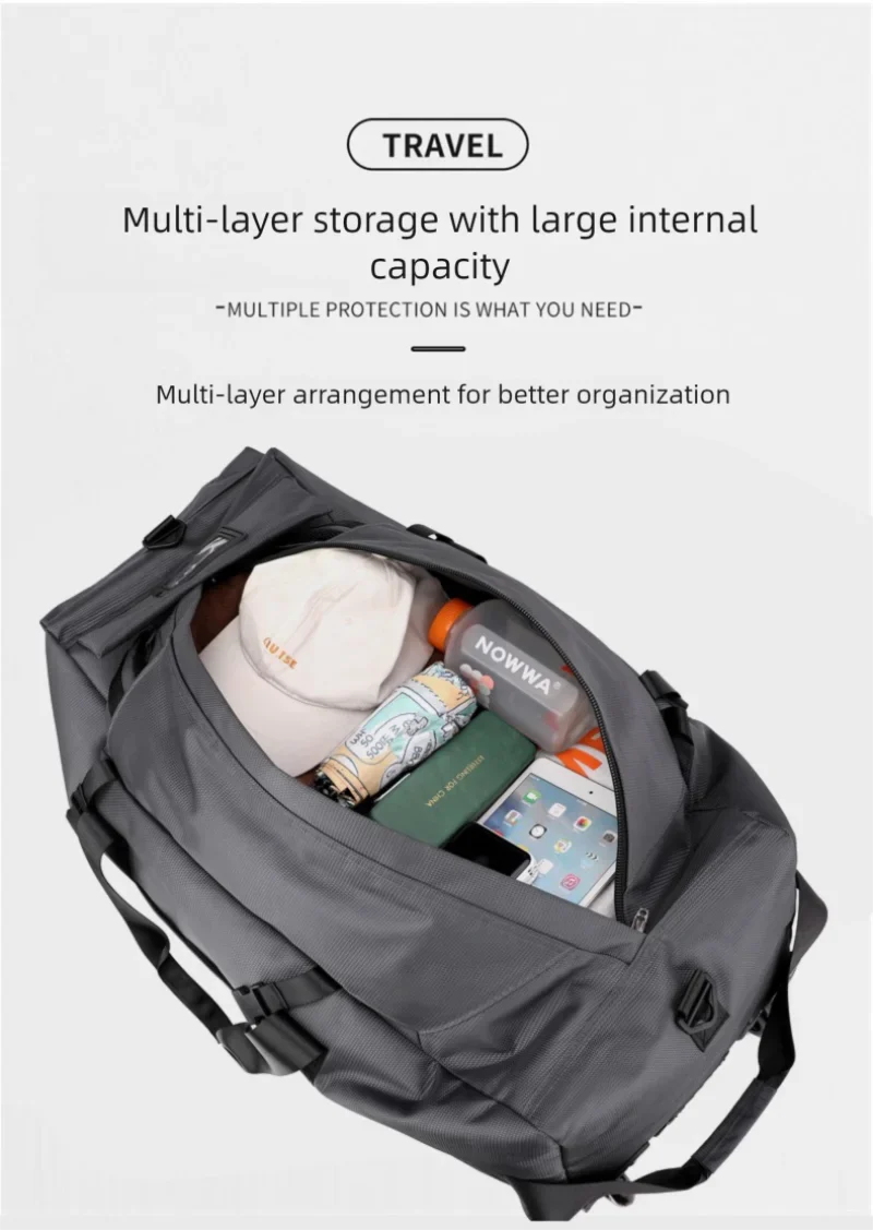 80L Rolling Duffle Bag with Wheels – 31" Heavy-Duty Foldable Travel Duffel, Water-Resistant Luggage with Shoulder Strap