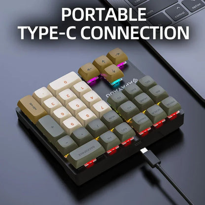33 Key Wired Mechanical Numeric Keypad with Multi-color Lights - Ideal for Finance, Business, Laptop Numeric Keyboard