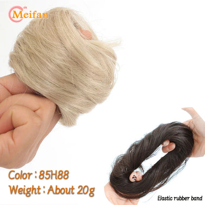 MEIFAN Synthetic Chignon Hair Bun – Elastic Rubber Band Clip-In Updo Ponytail Hair Extension for Women