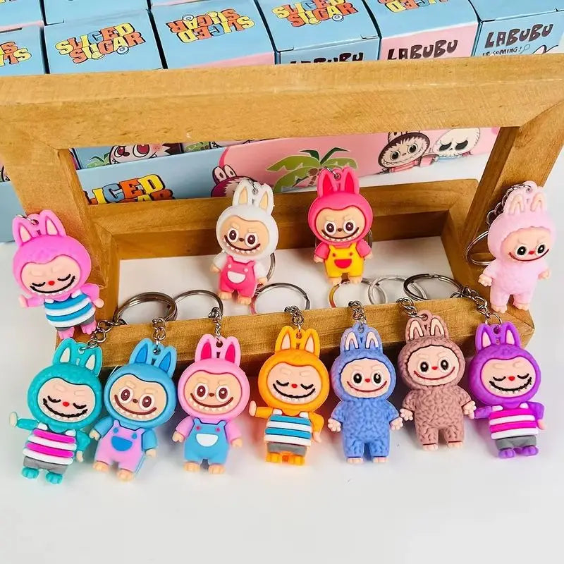 Rabu Blind Box Keychain 12/24pcs — Kawaii Cartoon Character Pendant, Mystery Box Toy for Bag, Room Decor & Gift
