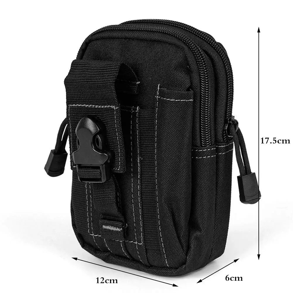 Tactical Universal Cell Phone Holster – Military Molle Hip Waist Belt Bag, Wallet Pouch with Zipper