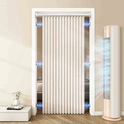 Magnetic Pleated Accordion Door Curtain – Folding Closet & Room Divider Curtain for Bedroom and Living Room