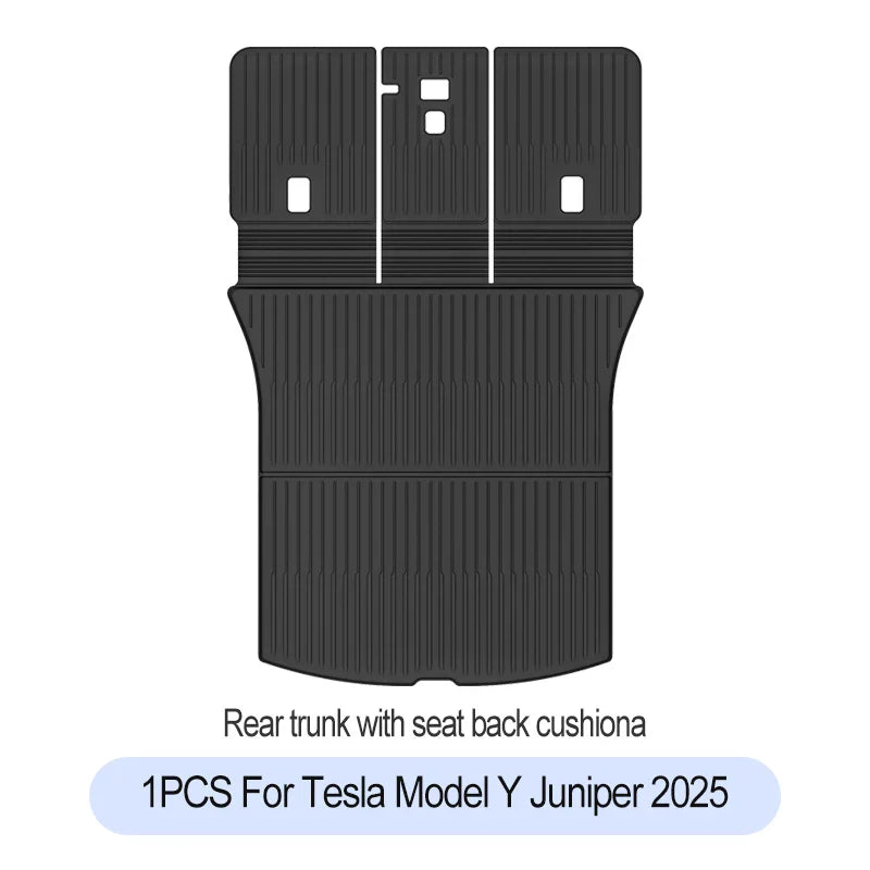 Tesla Model Y Juniper 2025+ TPE Floor Mats Set – Premium All-Weather Cargo & Trunk Liner, Wear-Resistant Car Interior Foot Protection Mats