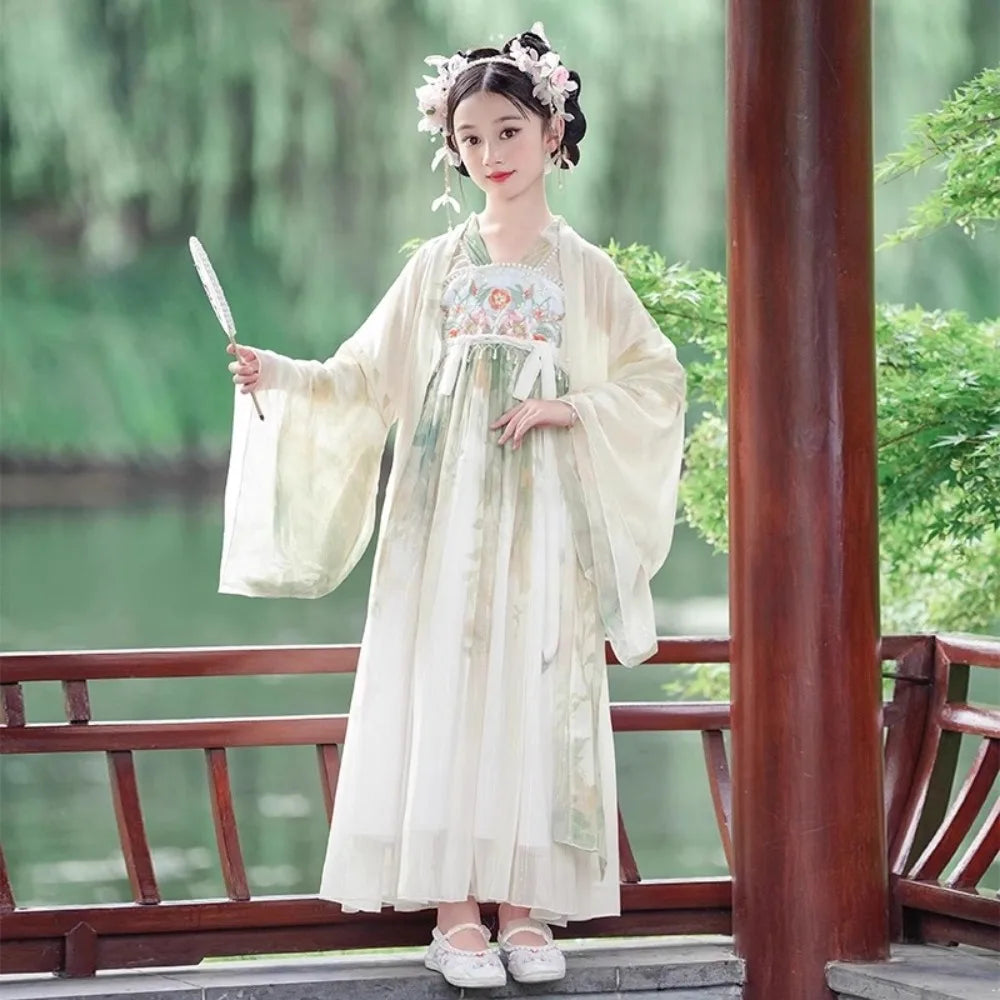 Girls Hanfu Fairy Dress - Ethnic Style Cosplay Costume for Dance, Stage & Parties