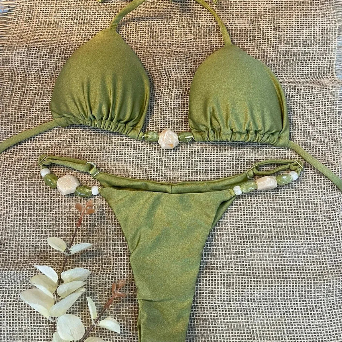 2025 Women’s Sexy Solid Color Bikini – Split Design Swimsuit