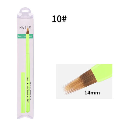 Green Nail Art Brush - Gel Polish, Acrylic, UV Extension & Nail Painting Detail Brush