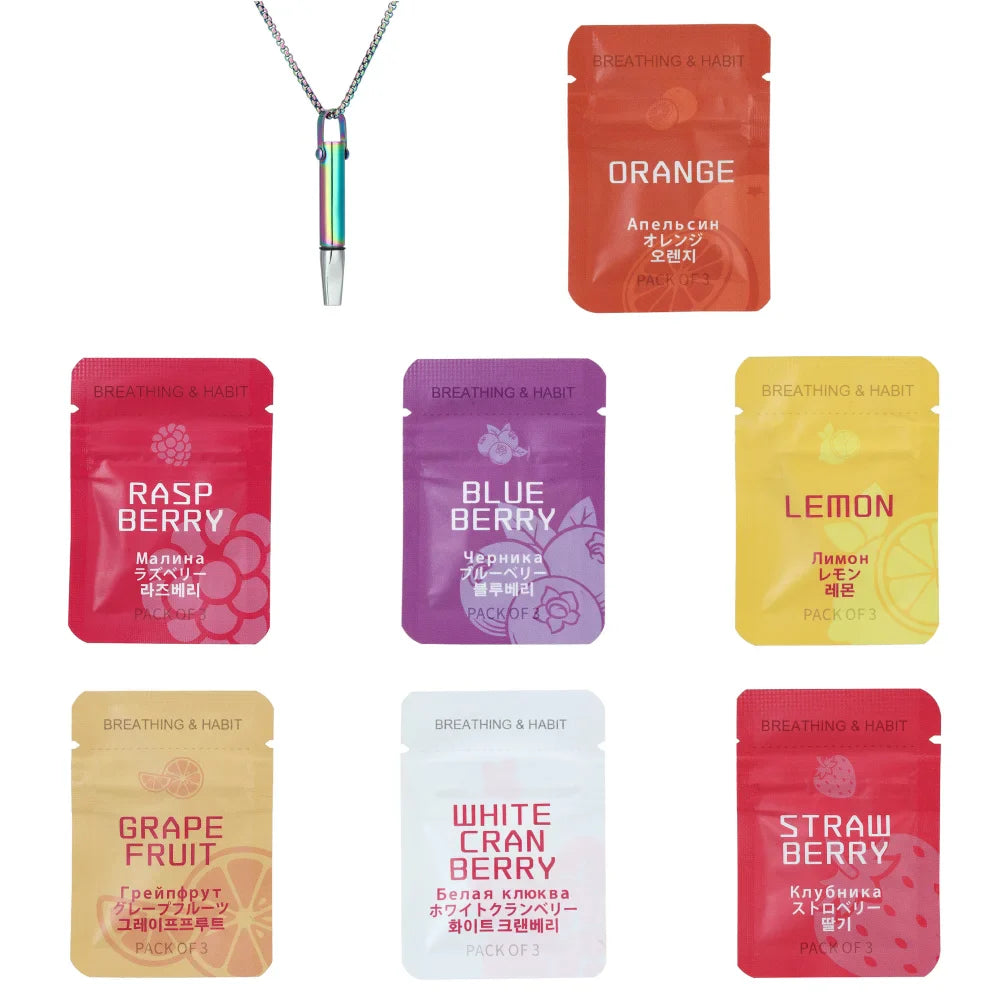 Quit Smoking Meditation Pendant Necklace – Titanium Steel Unisex Anti-Smoking Necklace with Filter Cotton