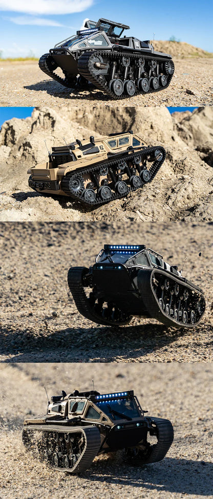 JJRC C8812 LED Tracked Tank RC Car — Full-Scale Simulation Model, Drift Remote Control Off-Road Vehicle Toy for Boys Gift