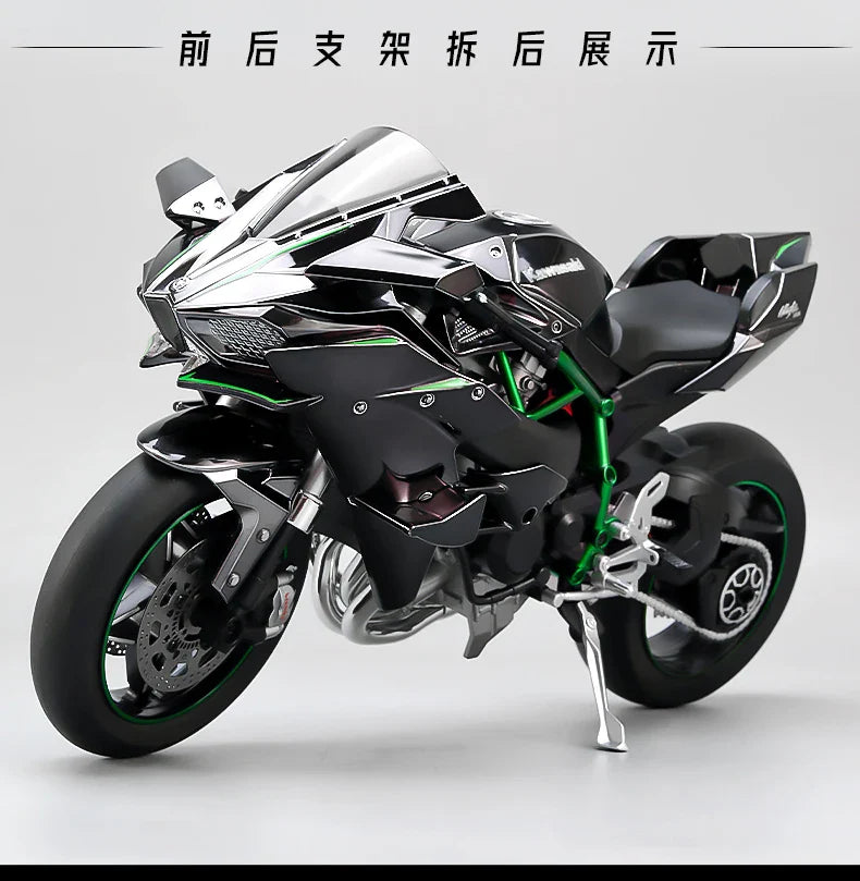 1:6 Kawasaki Ninja 500 H2R Motorcycle Model — Racing Simulation with Sound & Light, Fast & Furious Collectible Toy Gift