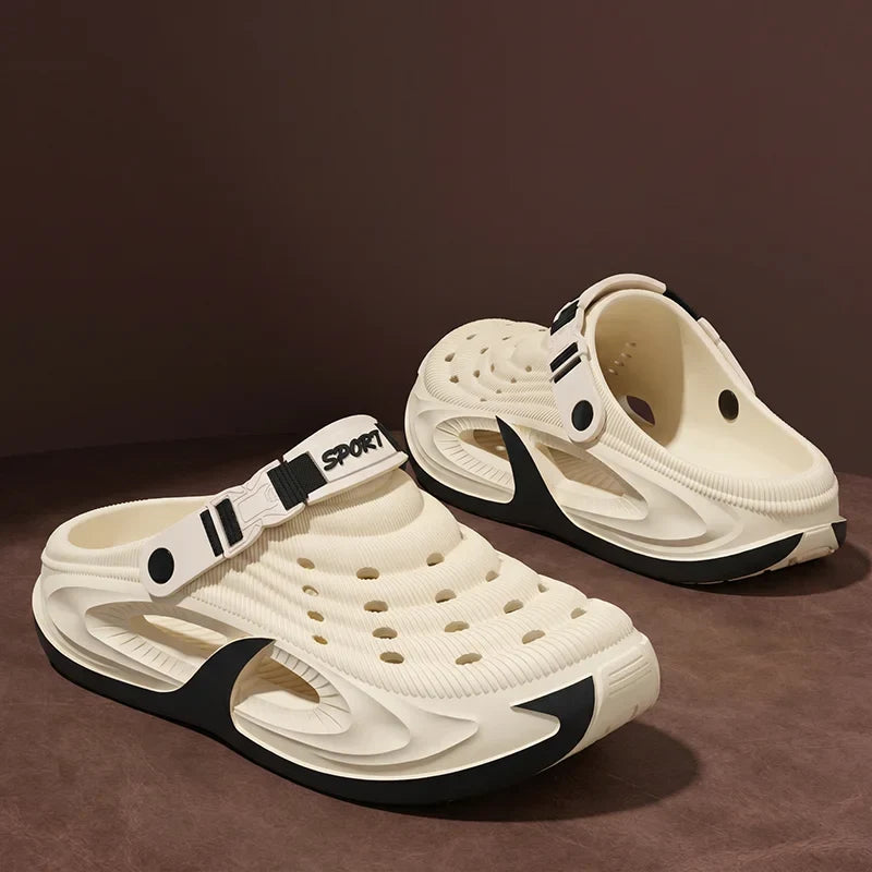 Men's EVA Outdoor Slippers - Non-Slip Closed-Toe Thick Soft Platform Summer Sandals for Men