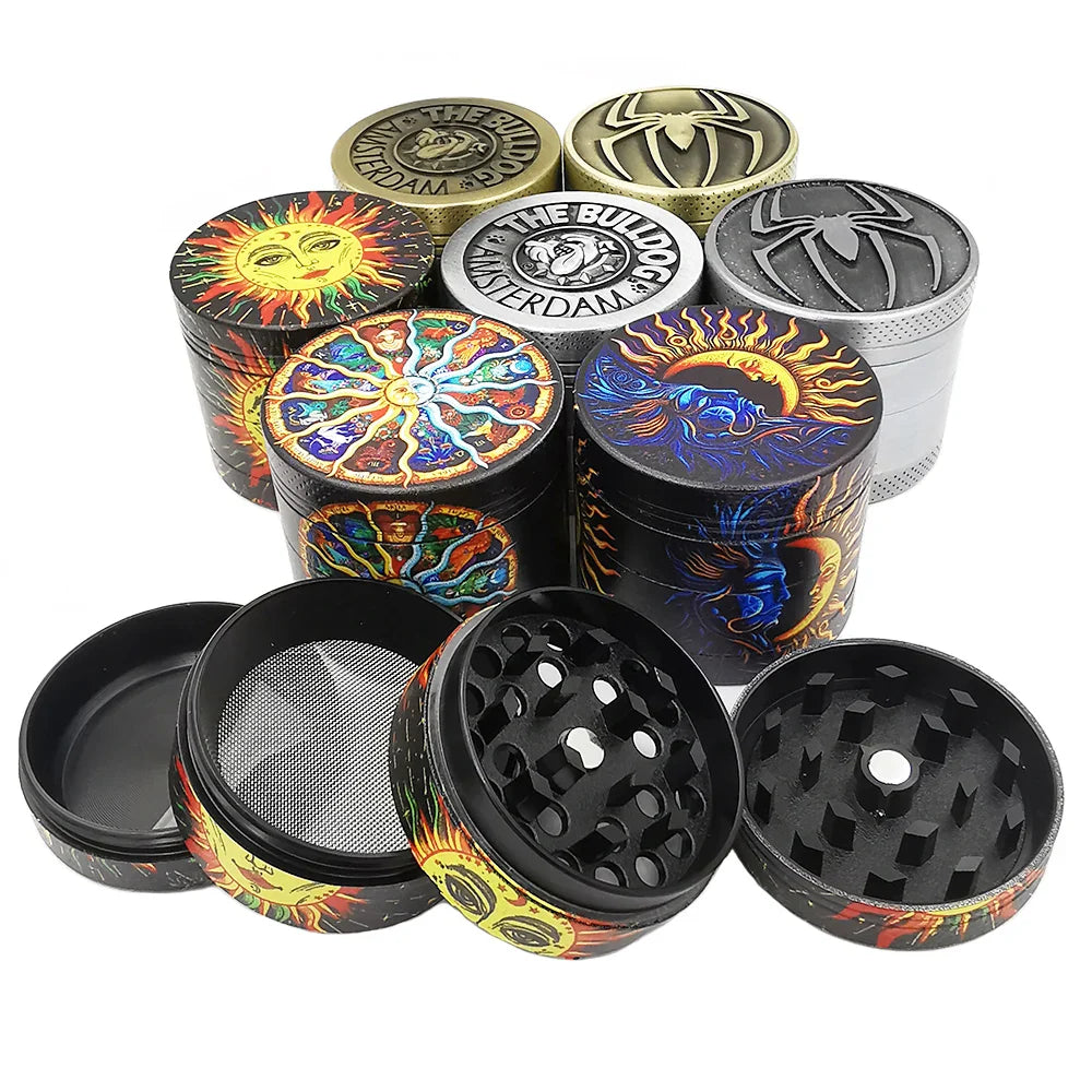4 Layer Metal Herbal Grinder – Amsterdam Manual Hand Grinders, Spice and Pepper Mill Cutter, Kitchen Accessories, Gift for Men