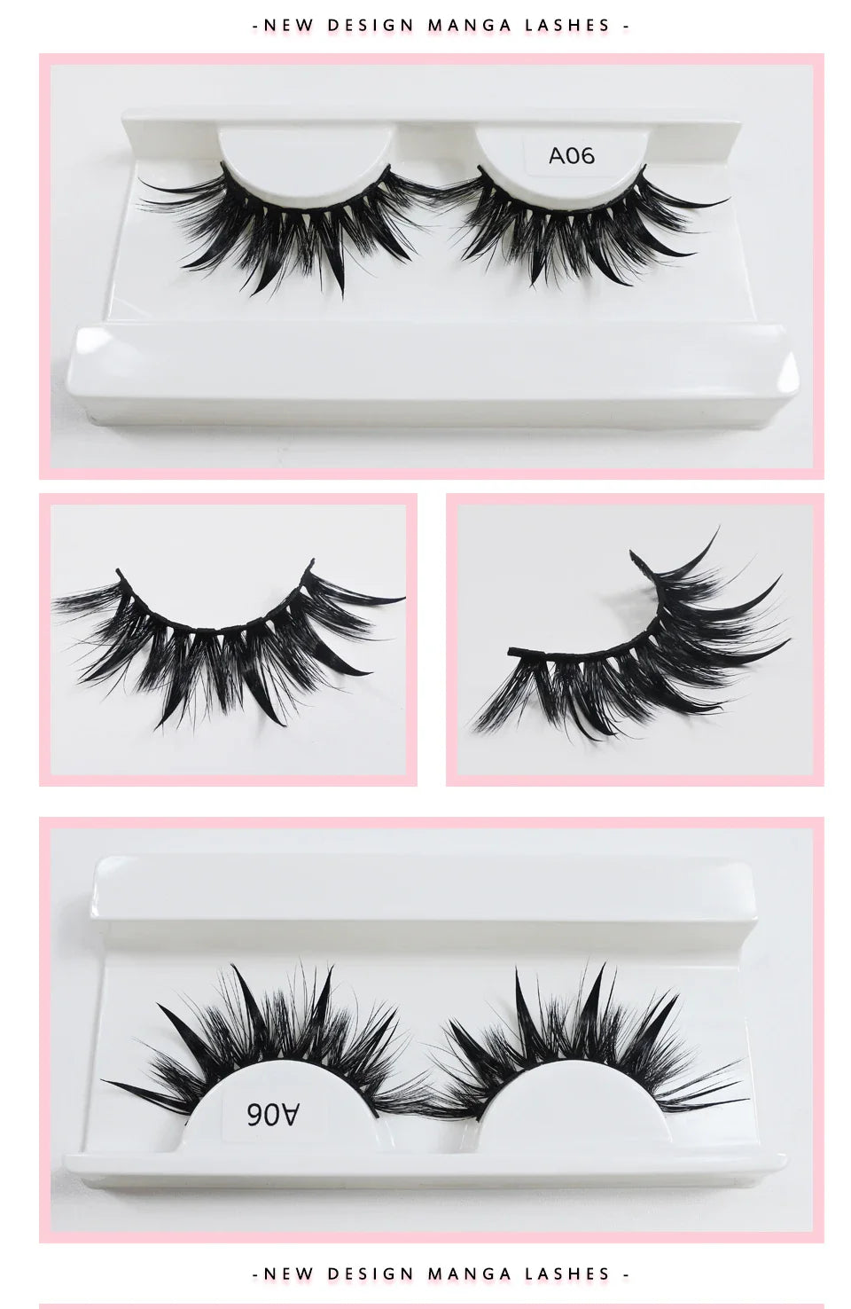 RED SIREN Wet Manga Lashes – Long, Thick Natural Fake Eyelashes for Korean Makeup Fashion