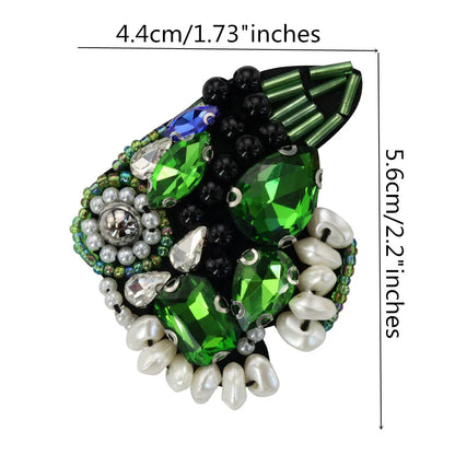 3D Handmade Ocean Animal Patches - Beaded Seahorse Crab Starfish DIY Sewing Accessories & Craft Ornaments