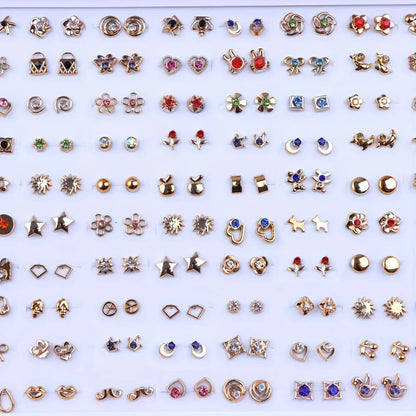 36 Pairs Colorful Rhinestone Stud Earrings – Mixed Animal & Fruit Styles for Women & Girls, Wedding & Party Jewelry Gift