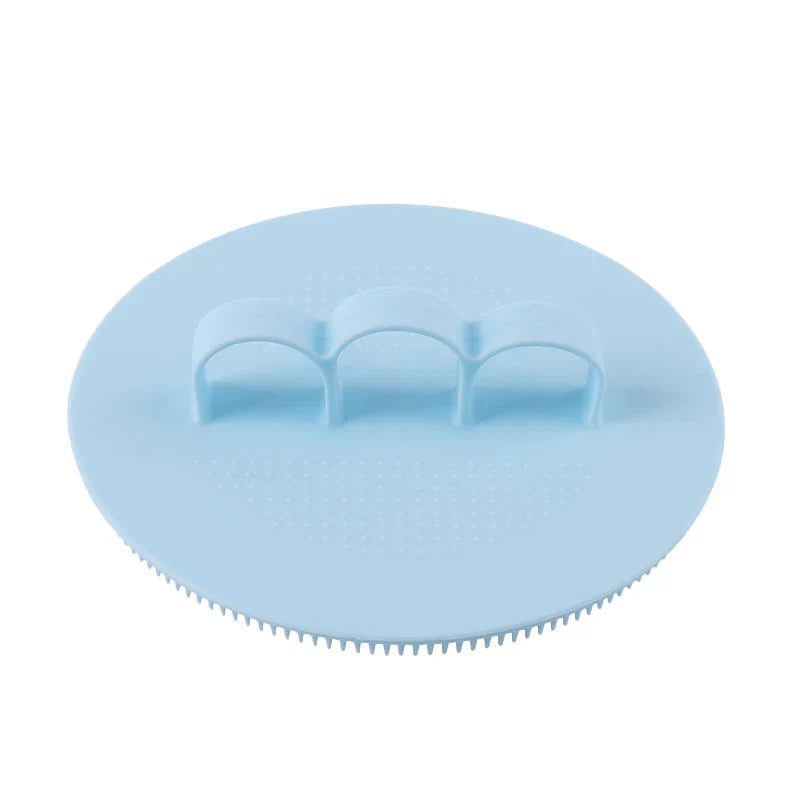 Silicone Body Scrubber with Natural Bristles – Skin Exfoliating Shower Sponge & Bath Brush
