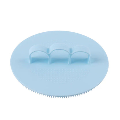 Silicone Body Scrubber with Natural Bristles – Skin Exfoliating Shower Sponge & Bath Brush