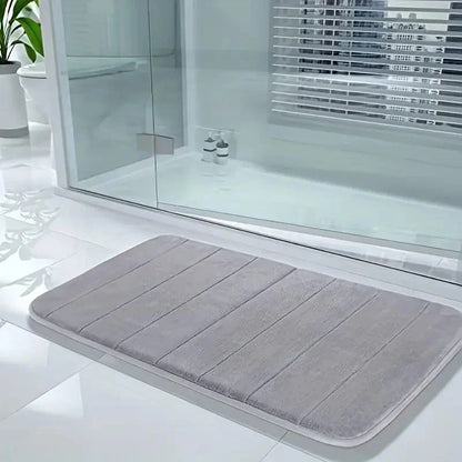 Coral Velvet Bathroom Mat - Anti-Skid Absorbent Toilet & Bathtub Floor Mat, Entrance Rug