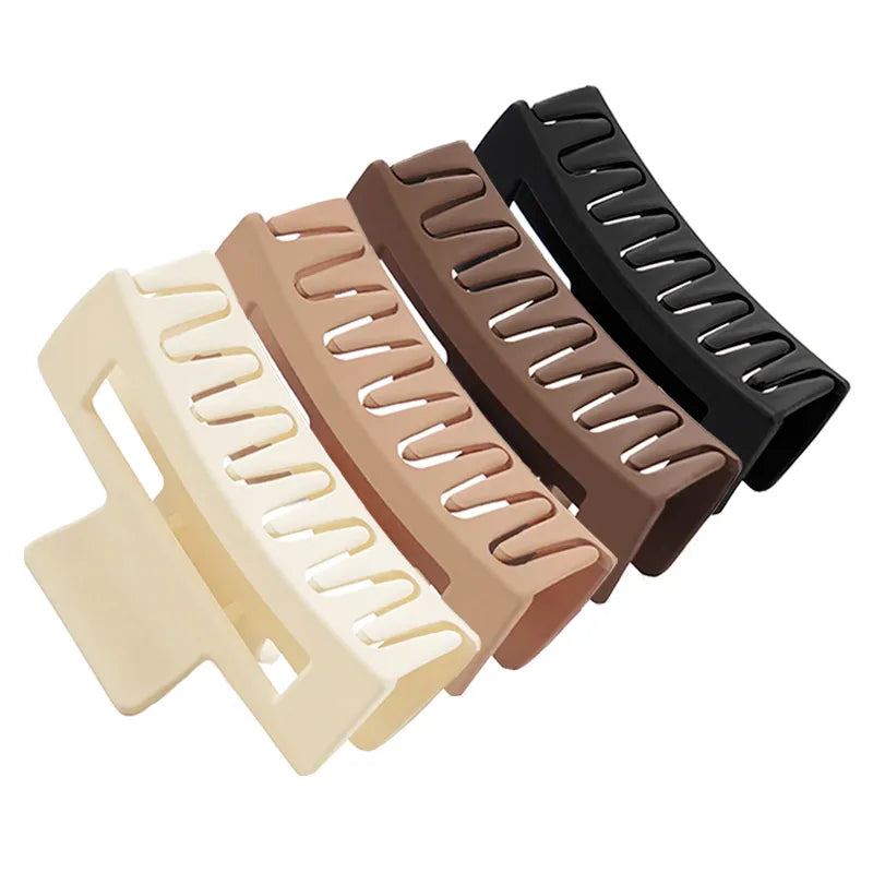 Black Coffee Hair Claws Clips Set - 3/4PCS Large Claw Clips, Ponytail Hairpins, Fashion Barrettes for Women, Girls Hair Accessories, Gifts
