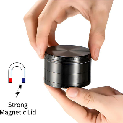 2.5" (63mm) 4-Layer Metal Herb Grinder — Zinc Alloy Tobacco & Spice Crusher for Smoking Accessories