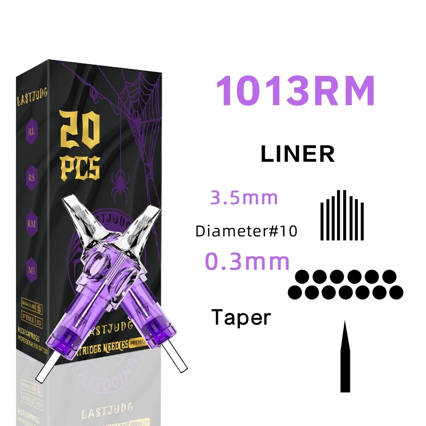 LASTJUDG 20PCS Disposable Tattoo Cartridge Needles – RL RS M1 RM for Permanent Makeup & Tattoo Pen