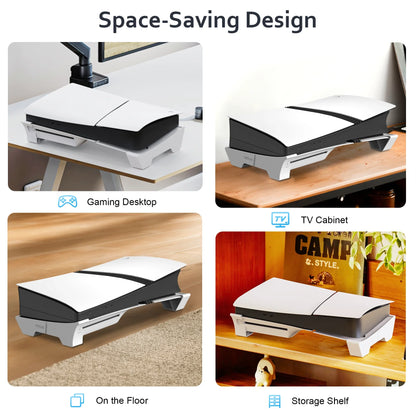 PS5 Pro & PS5 Slim Horizontal Stand Base – Console Mount Accessories for Disc & Digital Editions, Stable Gaming Support Stand